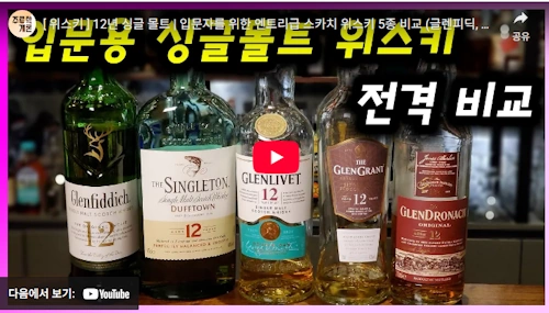 싱글몰트 위스키 글렌피딕, 싱글톤, 글렌리벳, 글렌드로낙, 글렌그란트